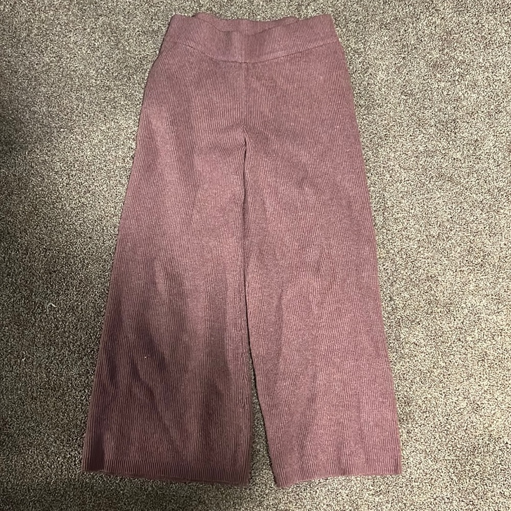 Purple Wide Leg Sweater Pants